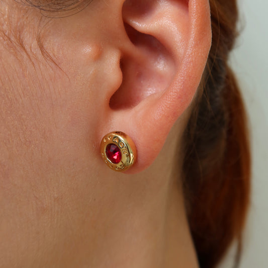 coach round stud earrings